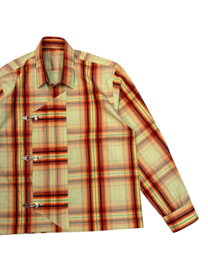 Fireman Clasp Orange Check 100% Cotton Shirt