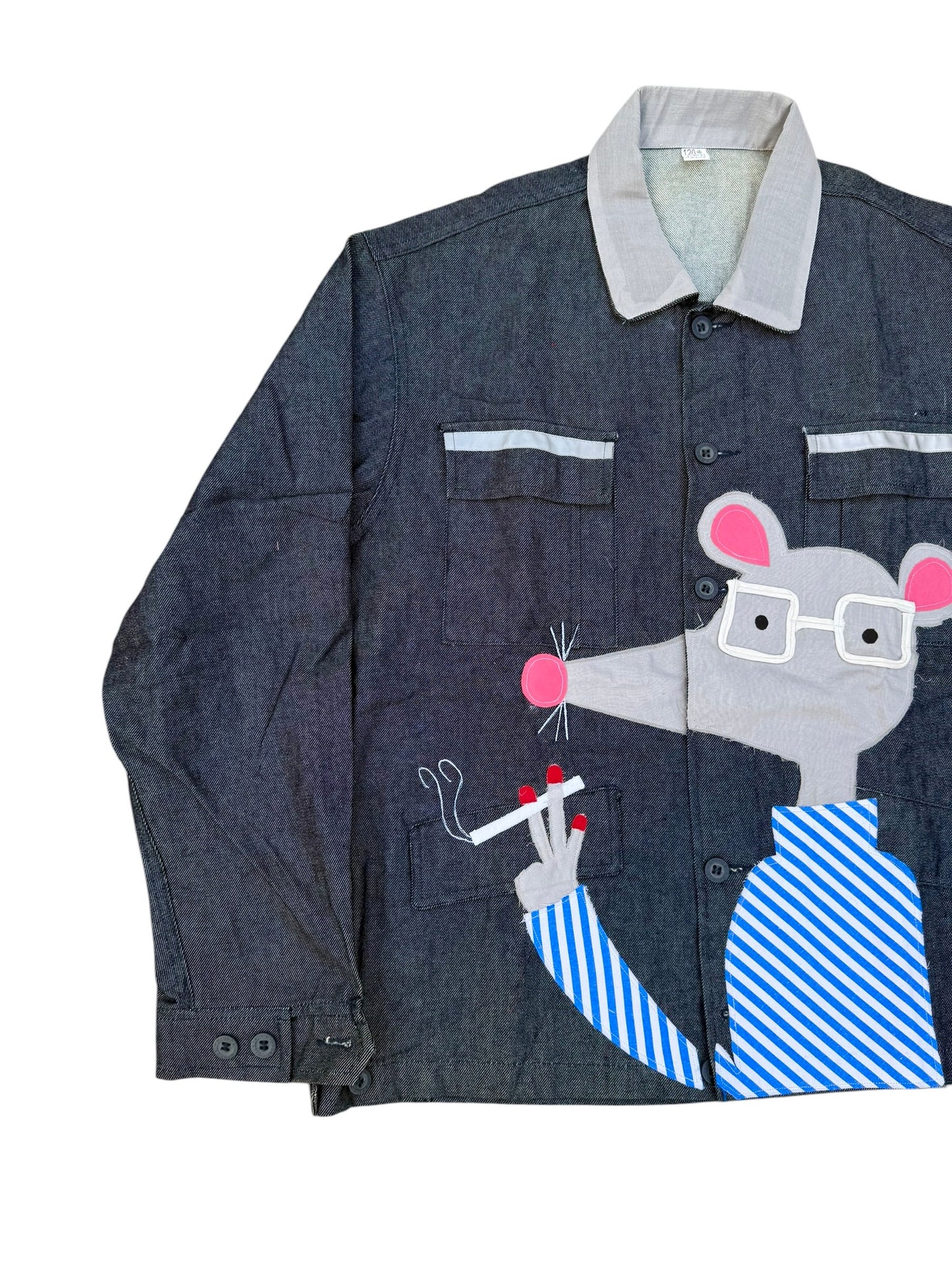 Upcycled Mouse Patch Denim Jacket