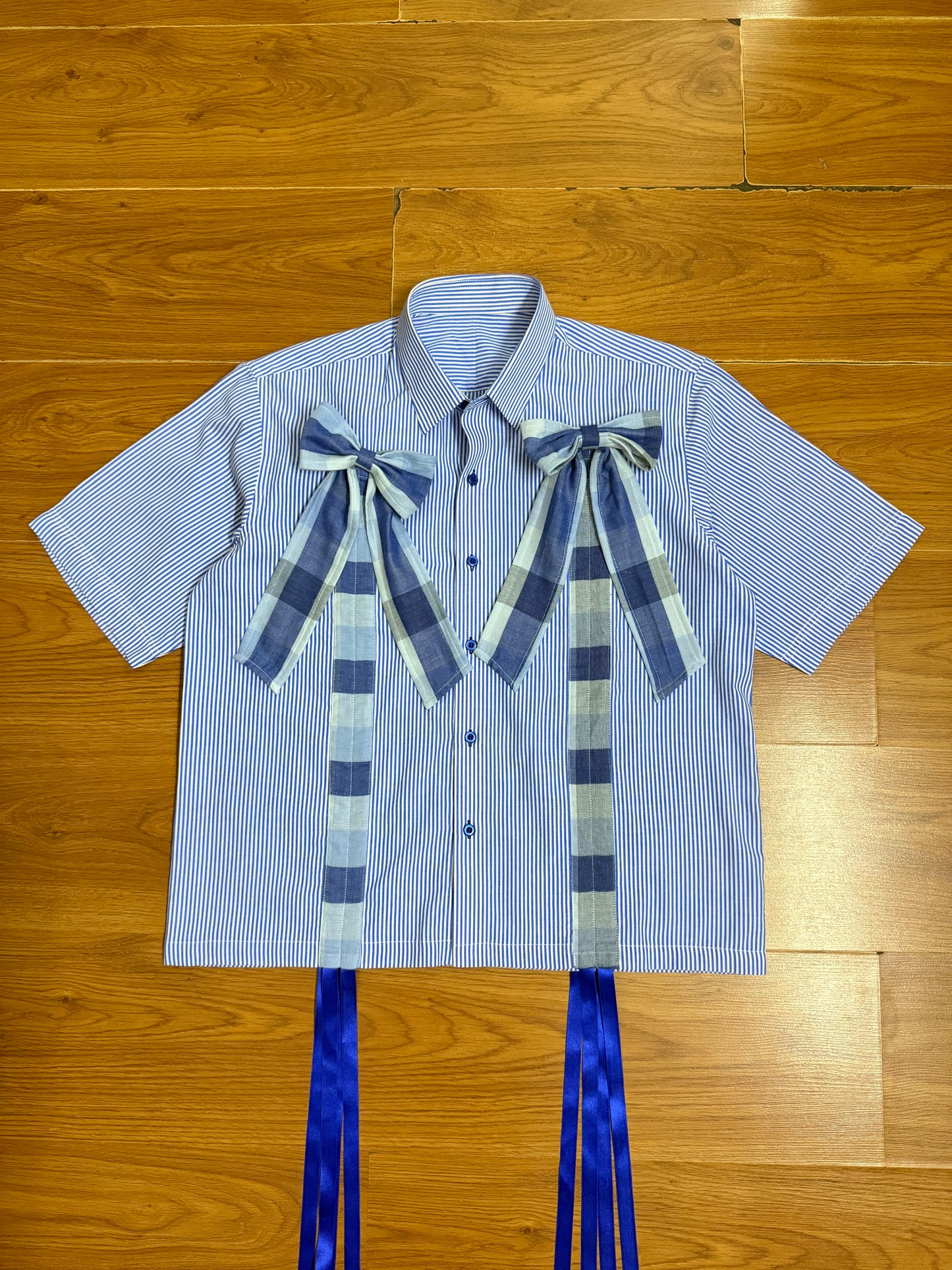 Blue Bow 100% Cotton Shirt
