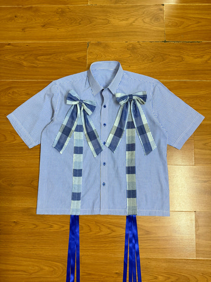 Blue Bow 100% Cotton Shirt