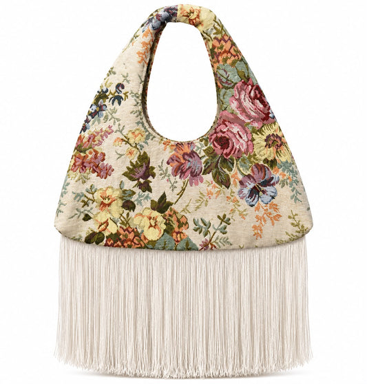 HANDMADE Rose Reverie Fringe Bag