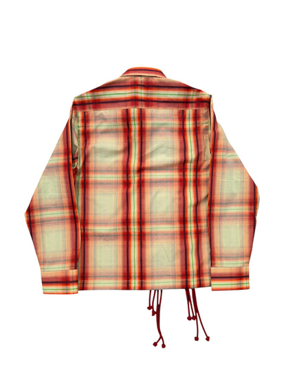 Cheongsam Orange Check 100% Cotton Shirt