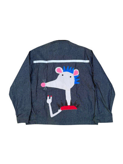 Upcycled Mouse Patch Denim Jacket