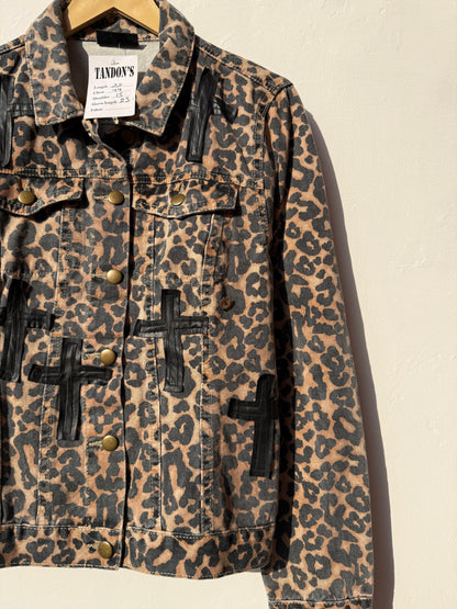 Customised velvet crosses Denim Jacket