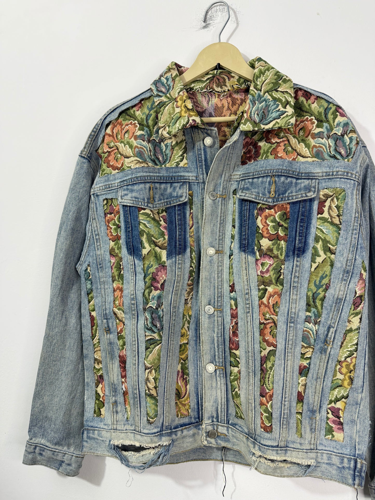 Customised tapestry patch Denim Jacket