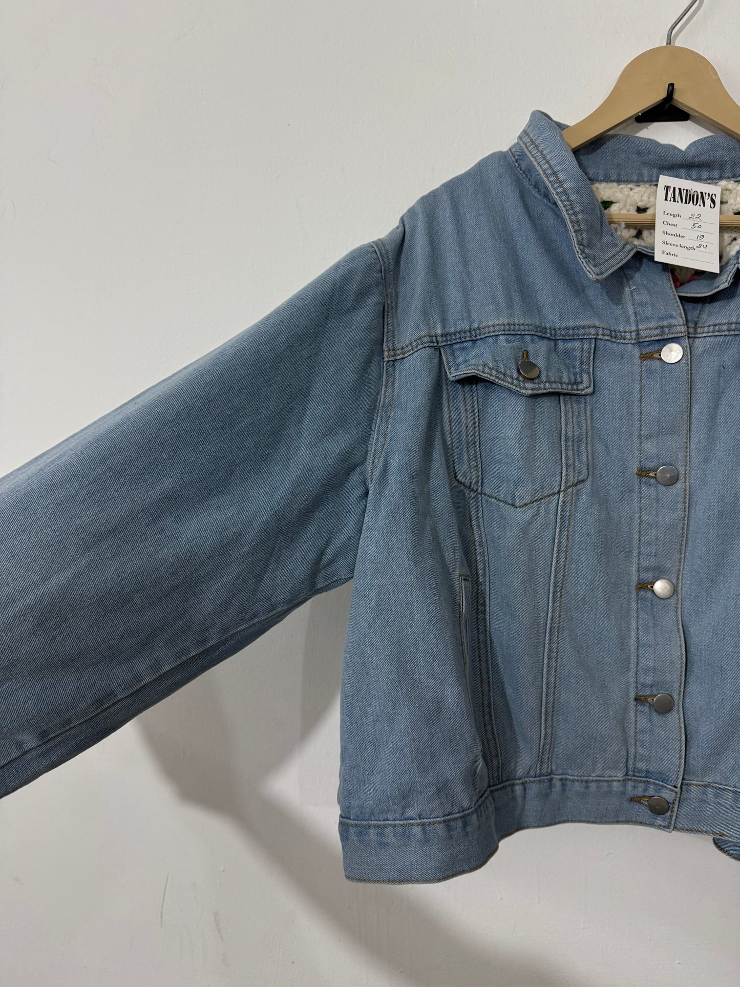 Reversible Denim Crochet Jacket