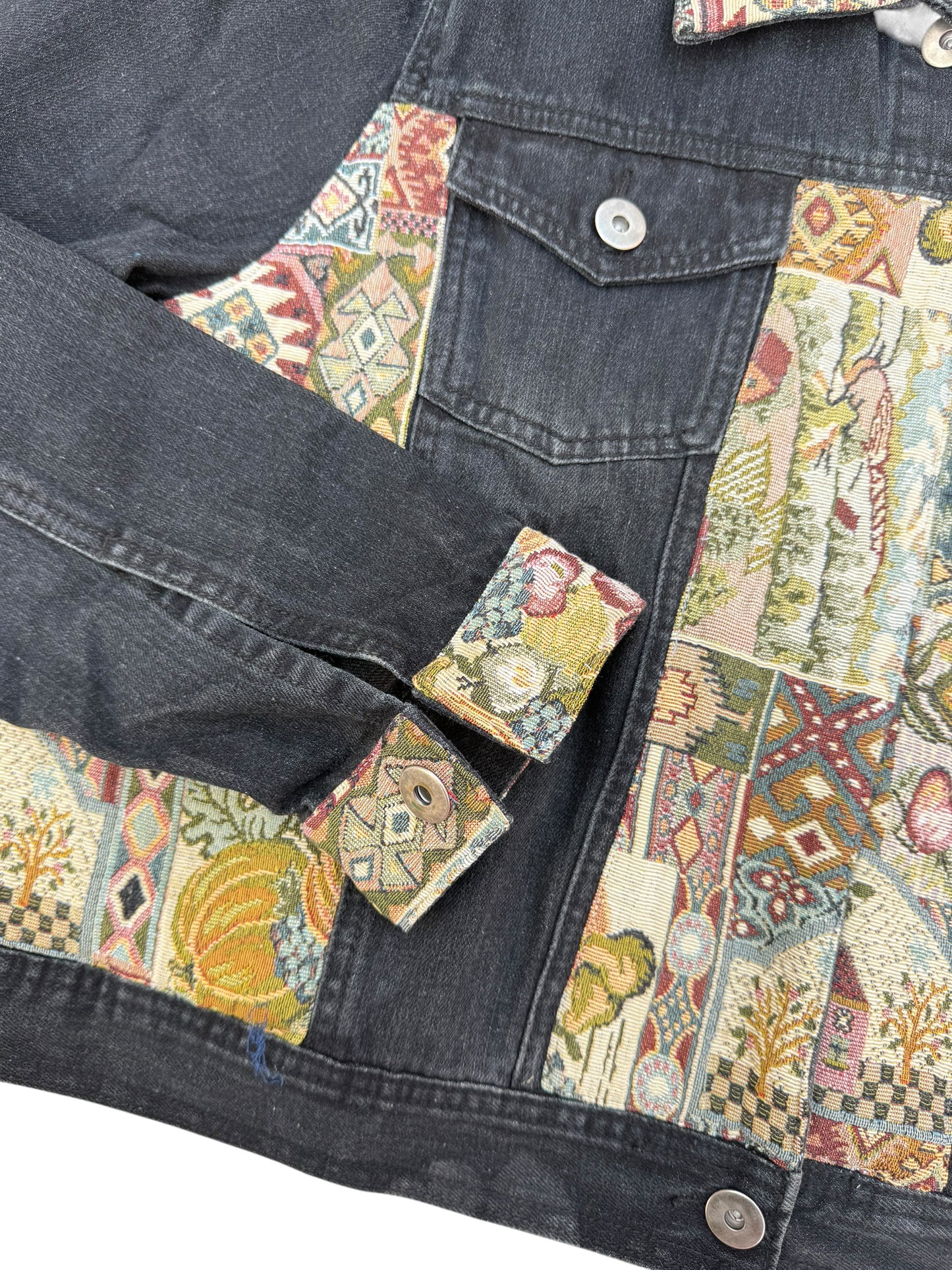 Upcycled Tapestry Denim Jacket