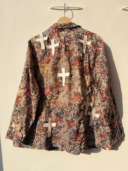 Customised velvet work patch Denim Jacket