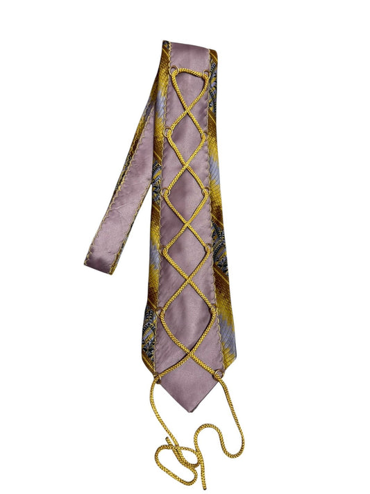 Tie patch with golden dori Handmade Vintage Silk Tie