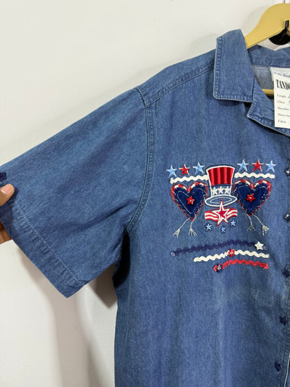 Bobbie Brookn Embroidered Denim Shirt