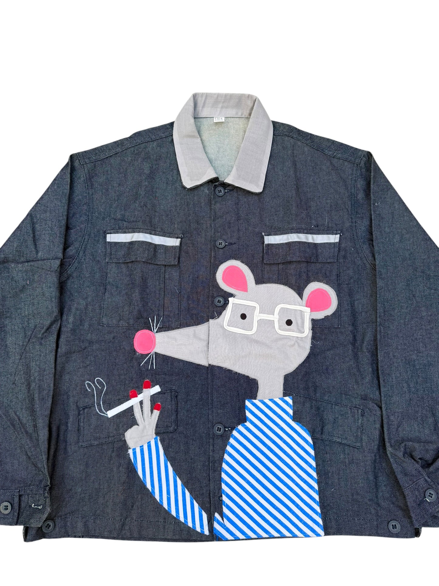 Upcycled Mouse Patch Denim Jacket