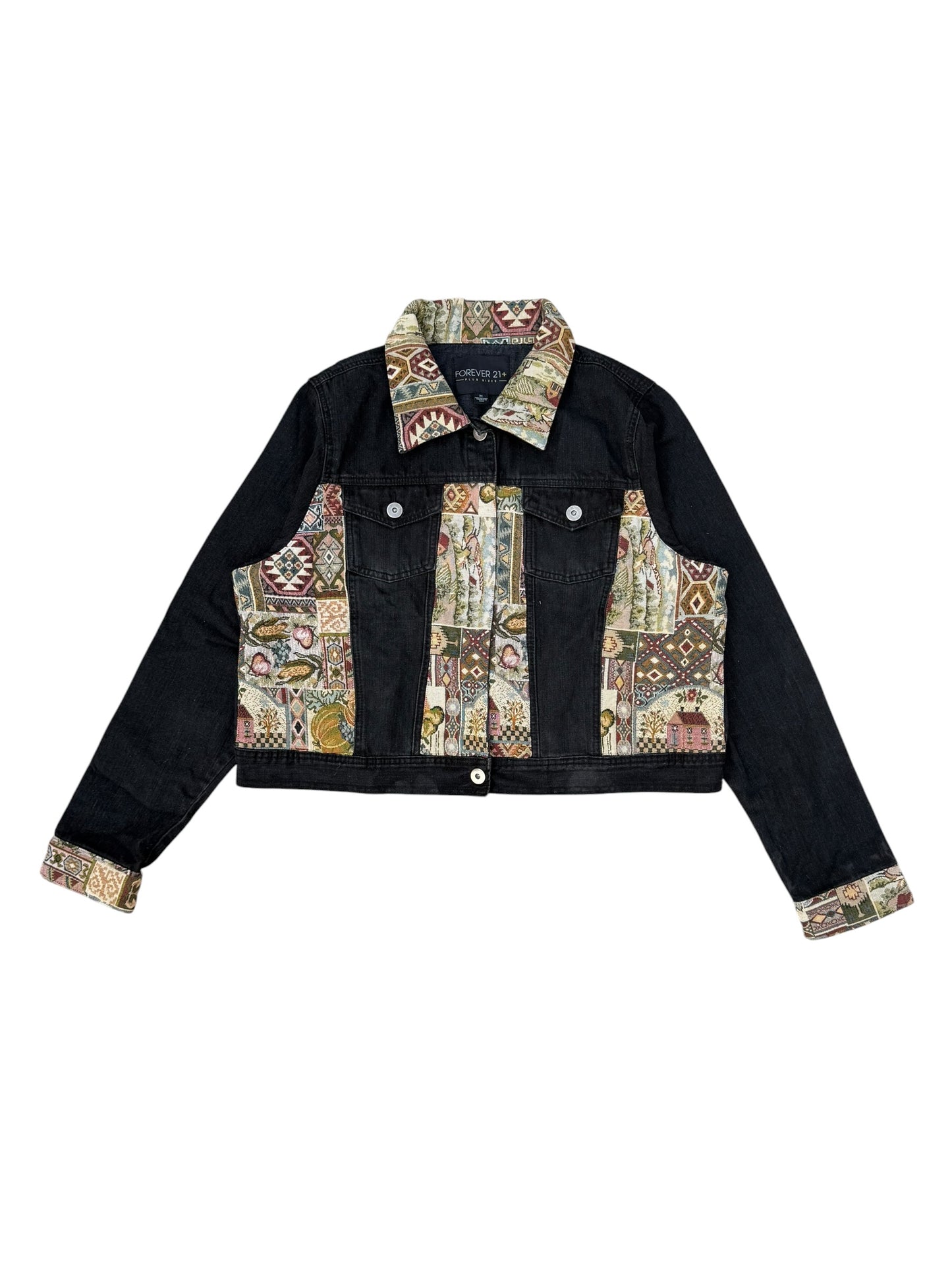Upcycled Tapestry Denim Jacket