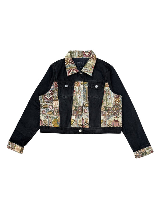 Upcycled Tapestry Denim Jacket