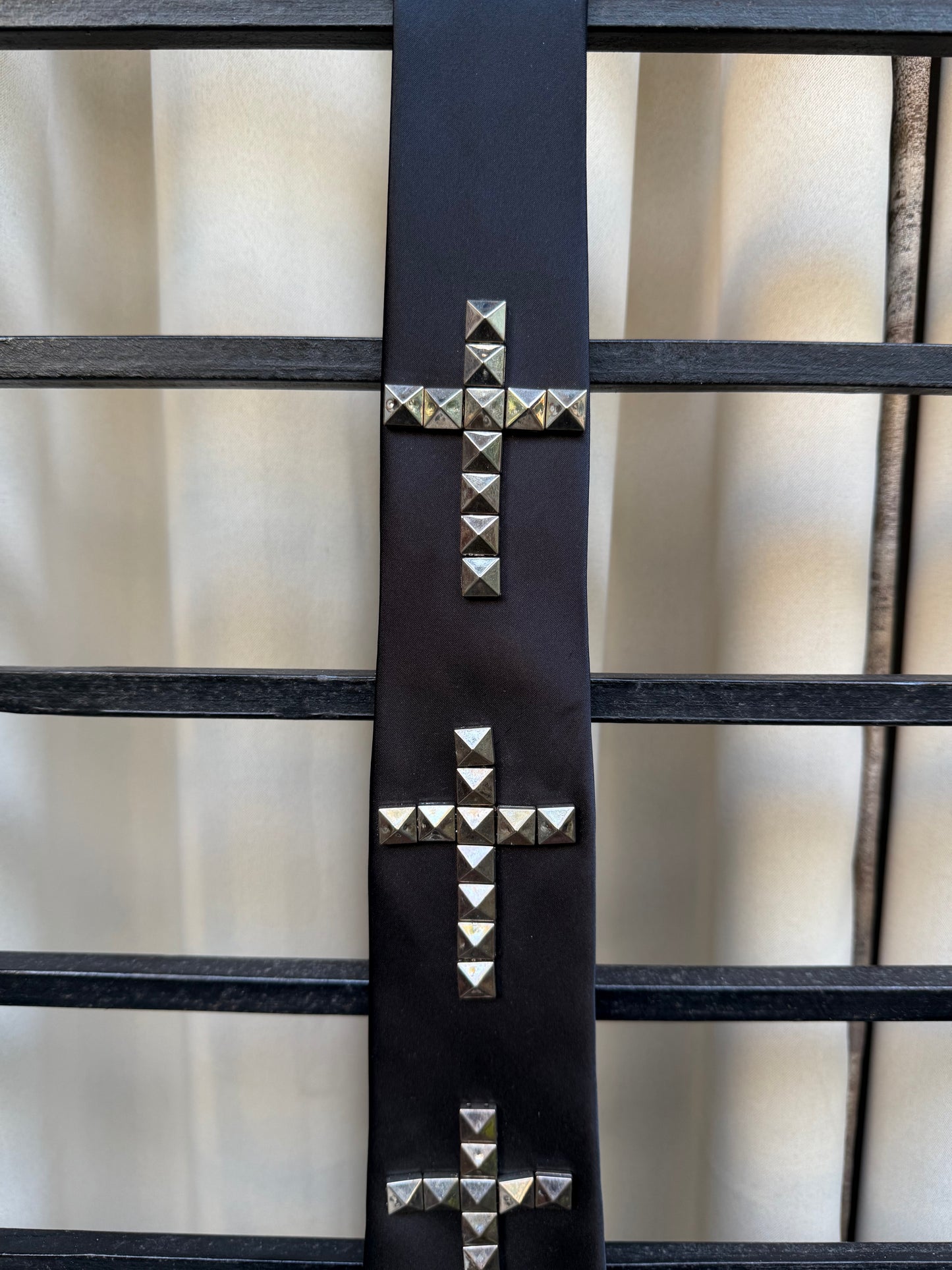 Cross Studs Handmade Vintage Silk Tie