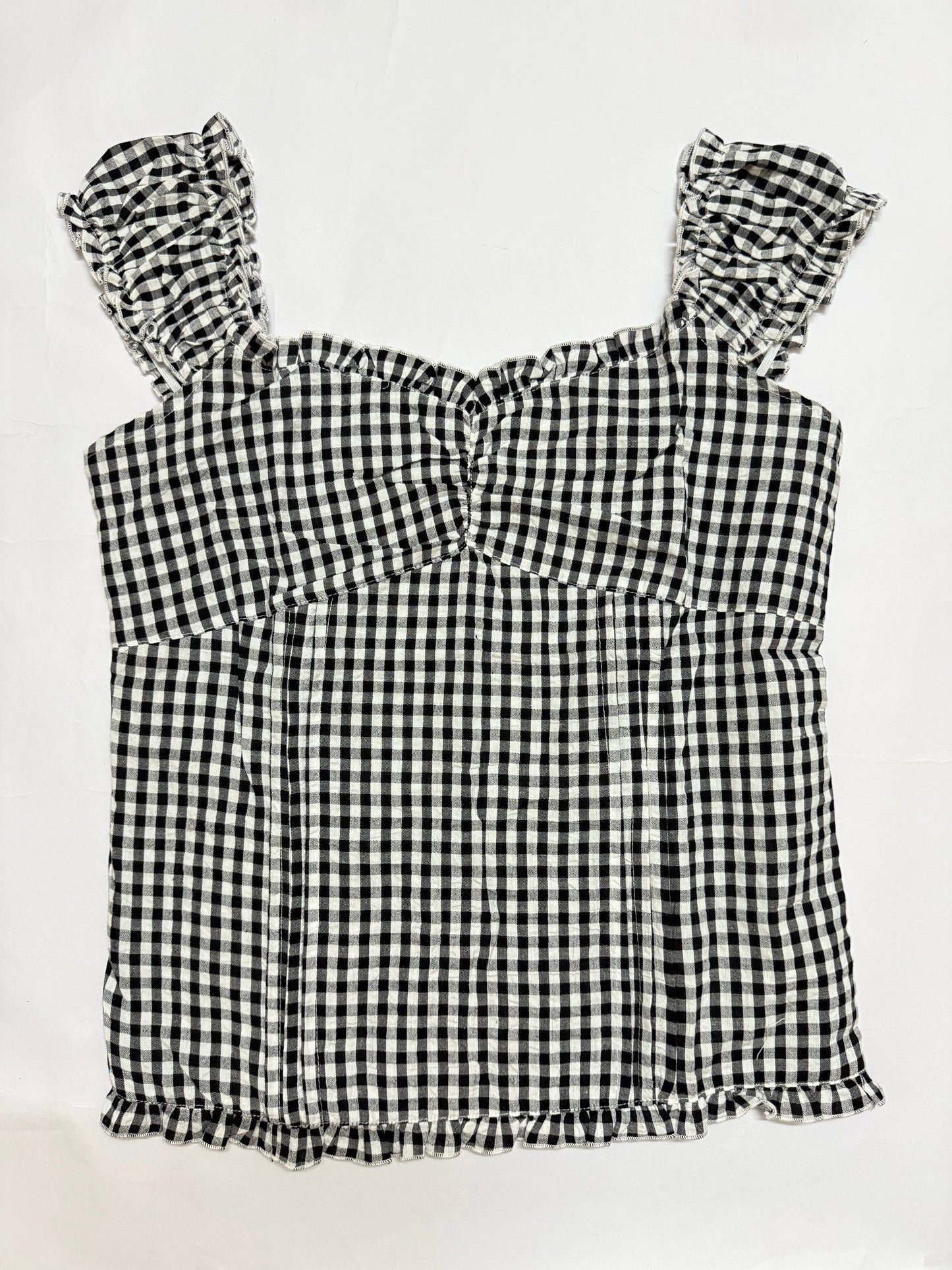 Check Black Crop Top