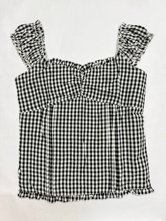 Check Black Crop Top