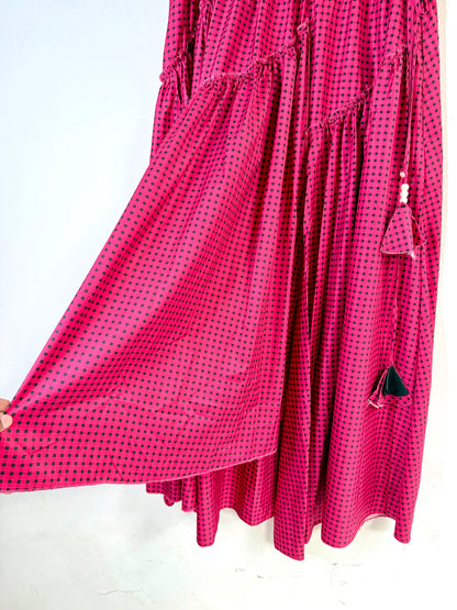 Pink flared skirt