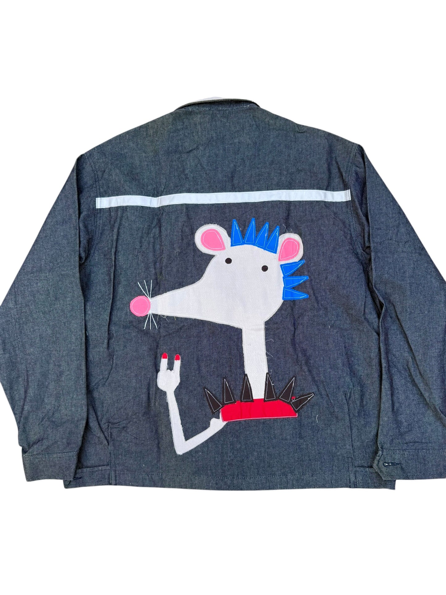 Upcycled Mouse Patch Denim Jacket