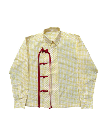 Cheongsam yellow check100% Cotton Shirt