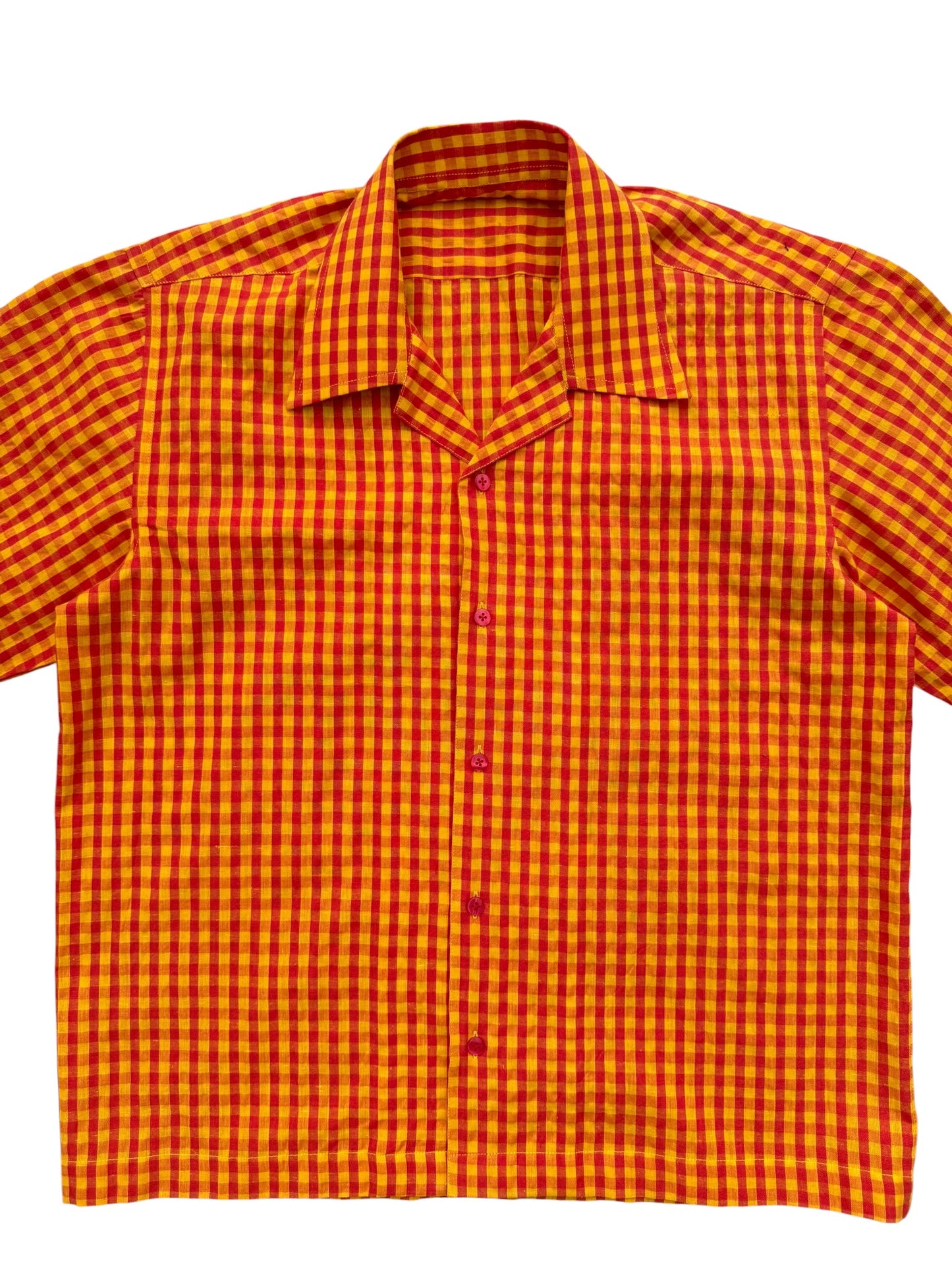 Orange Check 100% Cotton shirt