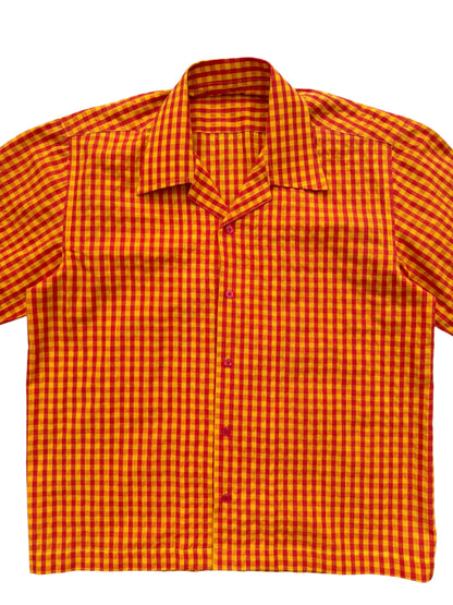 Orange Check 100% Cotton shirt