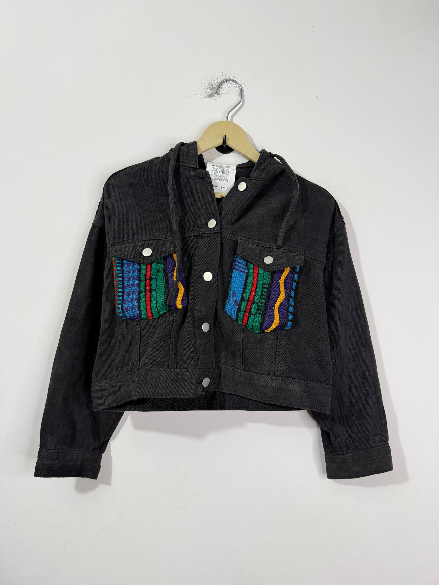 Customised Woollen patch Denim Jacket