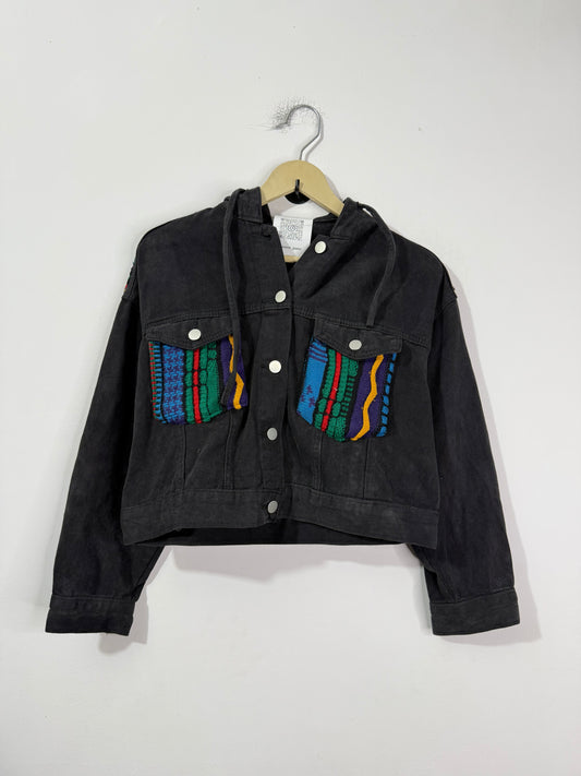 Customised Woollen patch Denim Jacket
