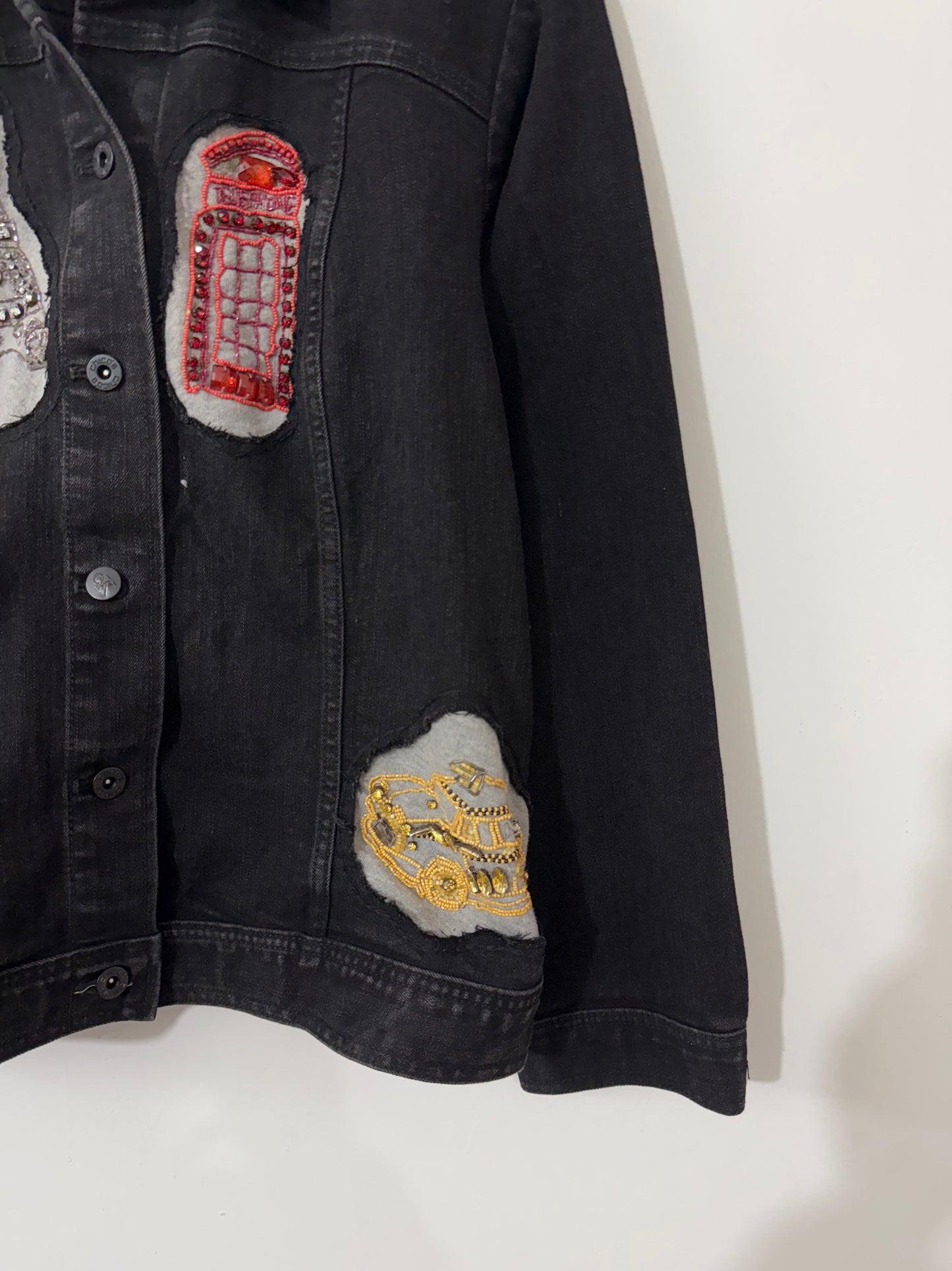 Customised Embroidered Woollen patch Denim Jacket