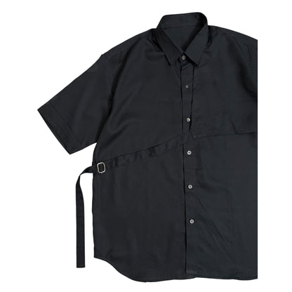 Black side Overlap 100% Cotton Shirt