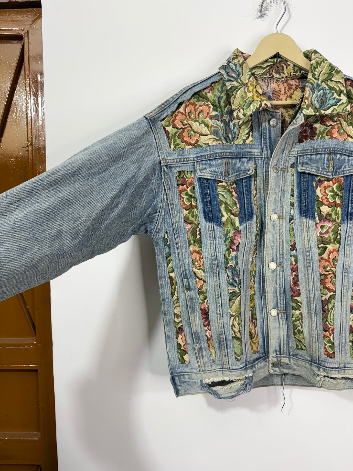 Customised tapestry patch Denim Jacket