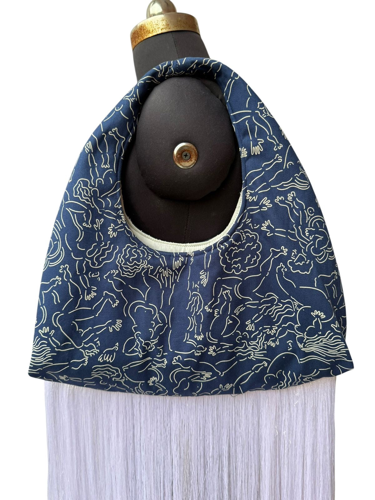 Handmade Indigo Drift Fringe Bag