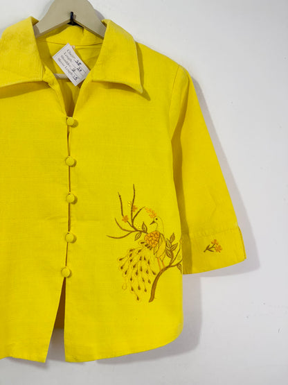 Yellow Embroidered vintage Jacket