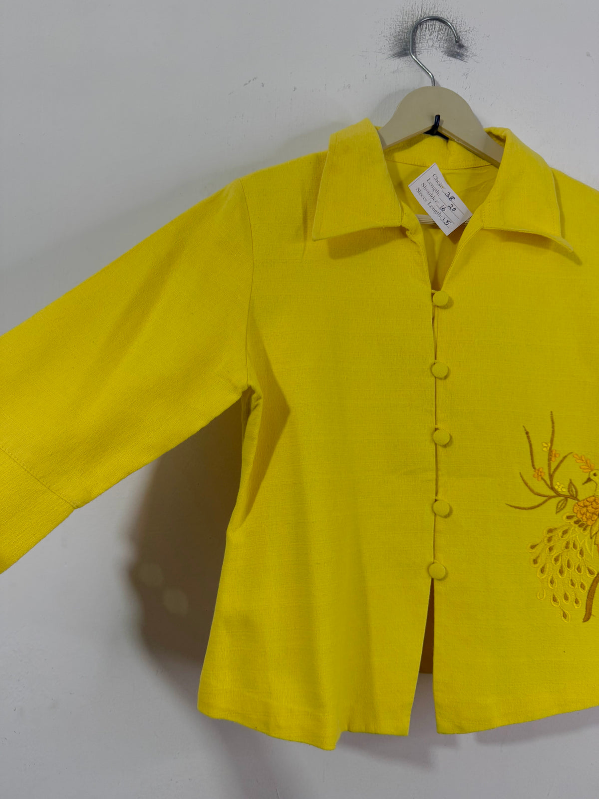 Yellow Embroidered vintage Jacket