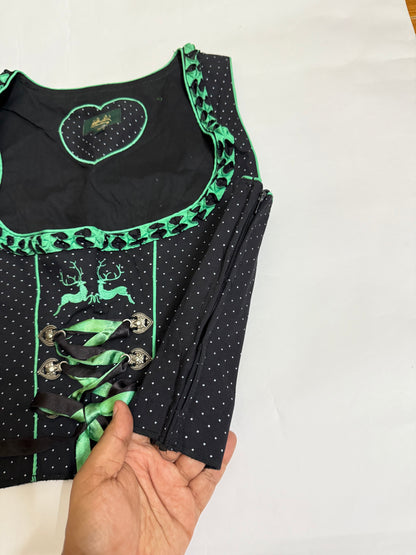 Black and Green Corset Top