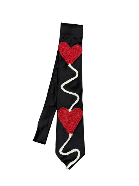 Red heart Handmade Vintage Silk Tie