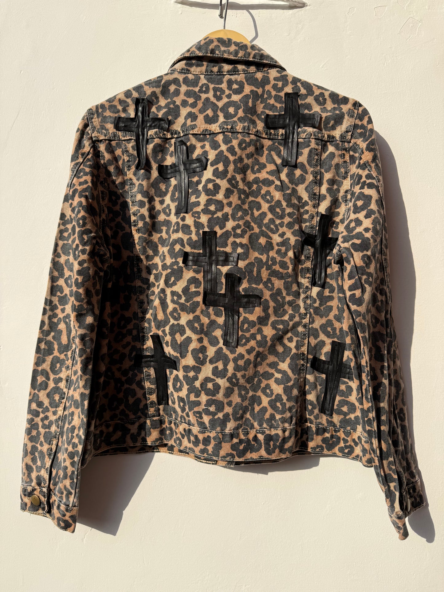 Customised velvet crosses Denim Jacket