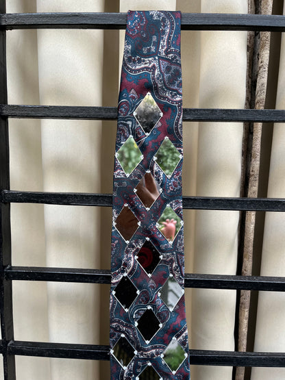 Mirror Work Handmade Vintage Silk Tie