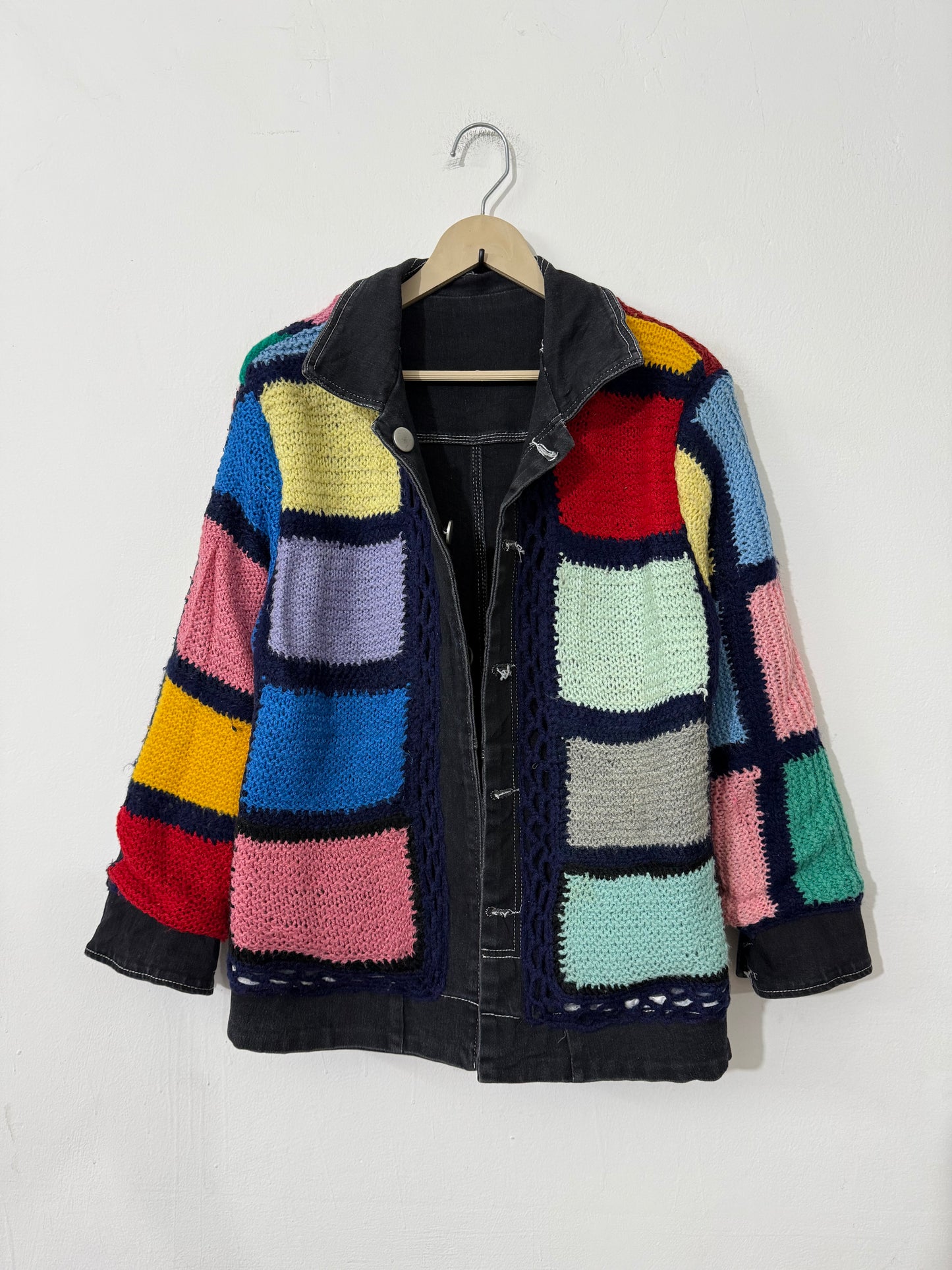 Reversible Denim Crochet Jacket