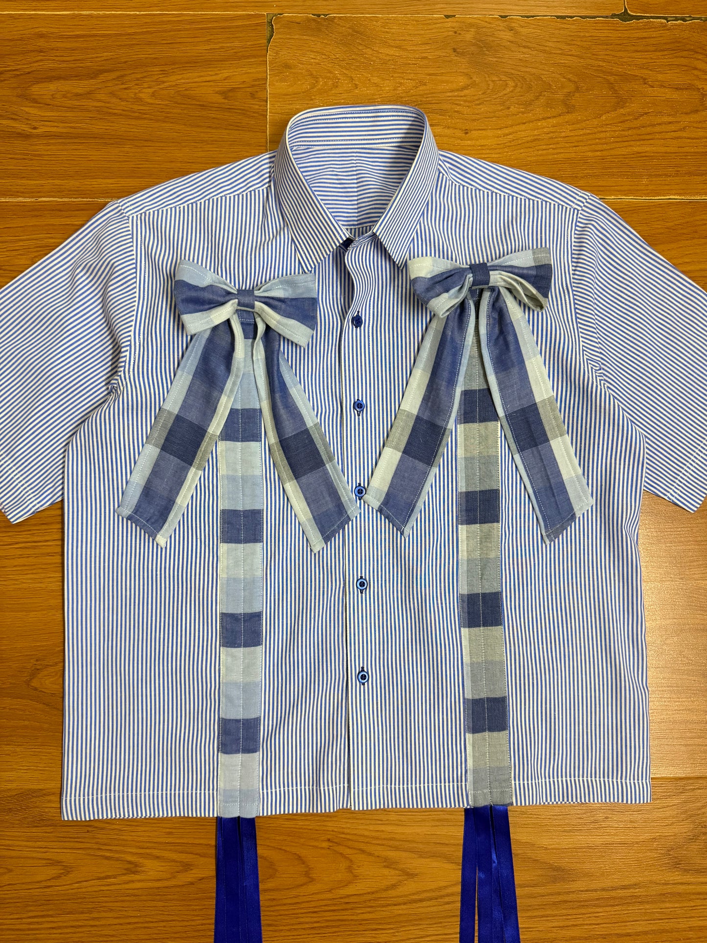 Blue Bow 100% Cotton Shirt