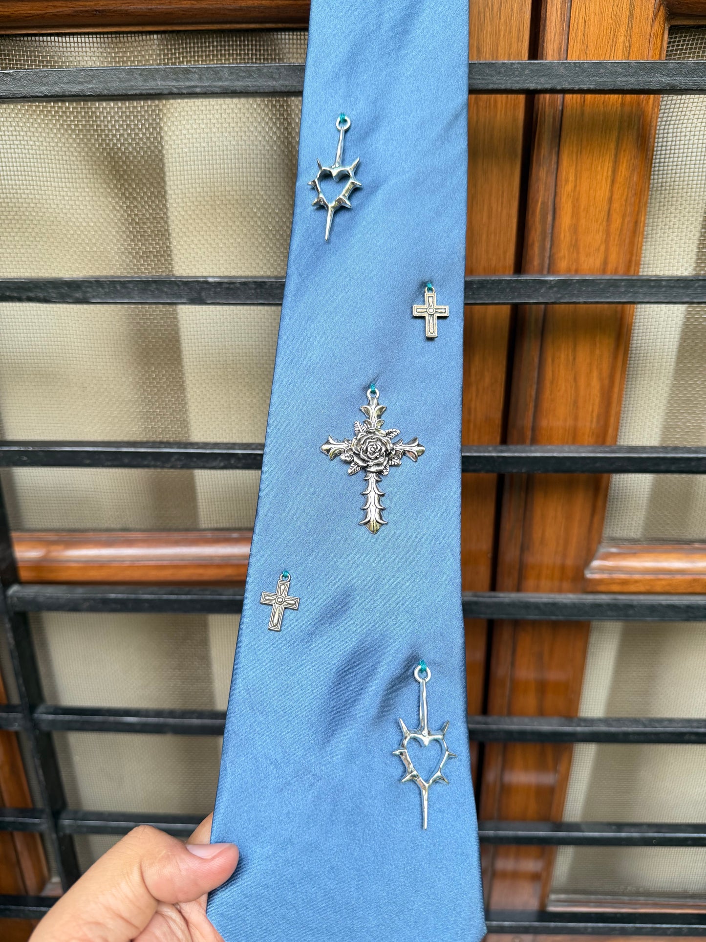 Silver Charm Handmade Vintage Silk Tie