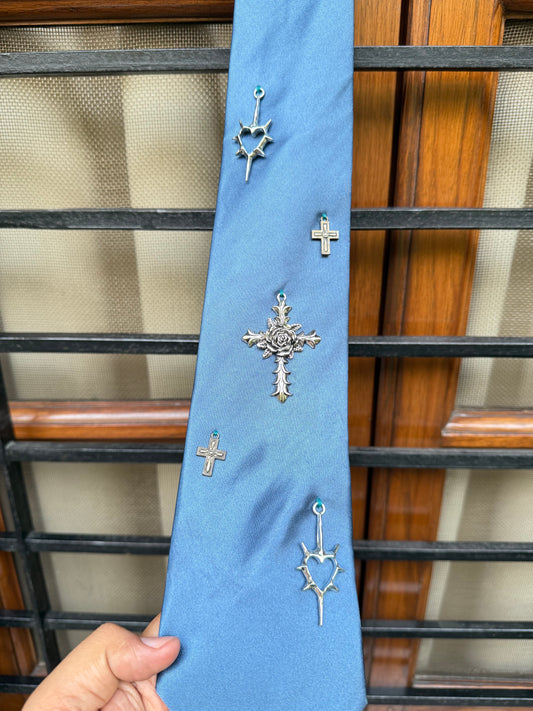 Silver Charm Handmade Vintage Silk Tie