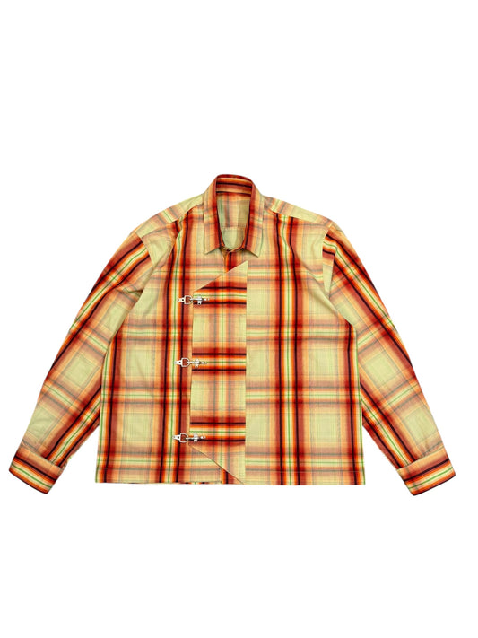 Fireman Clasp Orange Check 100% Cotton Shirt