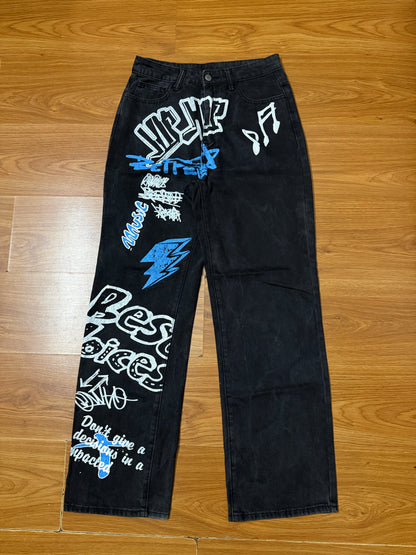 Hip Hop printed  Jeans