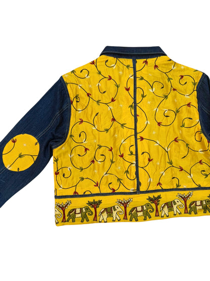 Upcycled Kantha Saree Denim Jacket