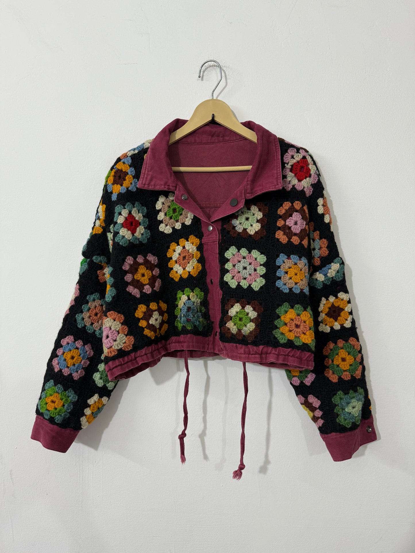 Reversible Denim Crochet Jacket