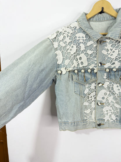 Customised net patch  Denim Jacket