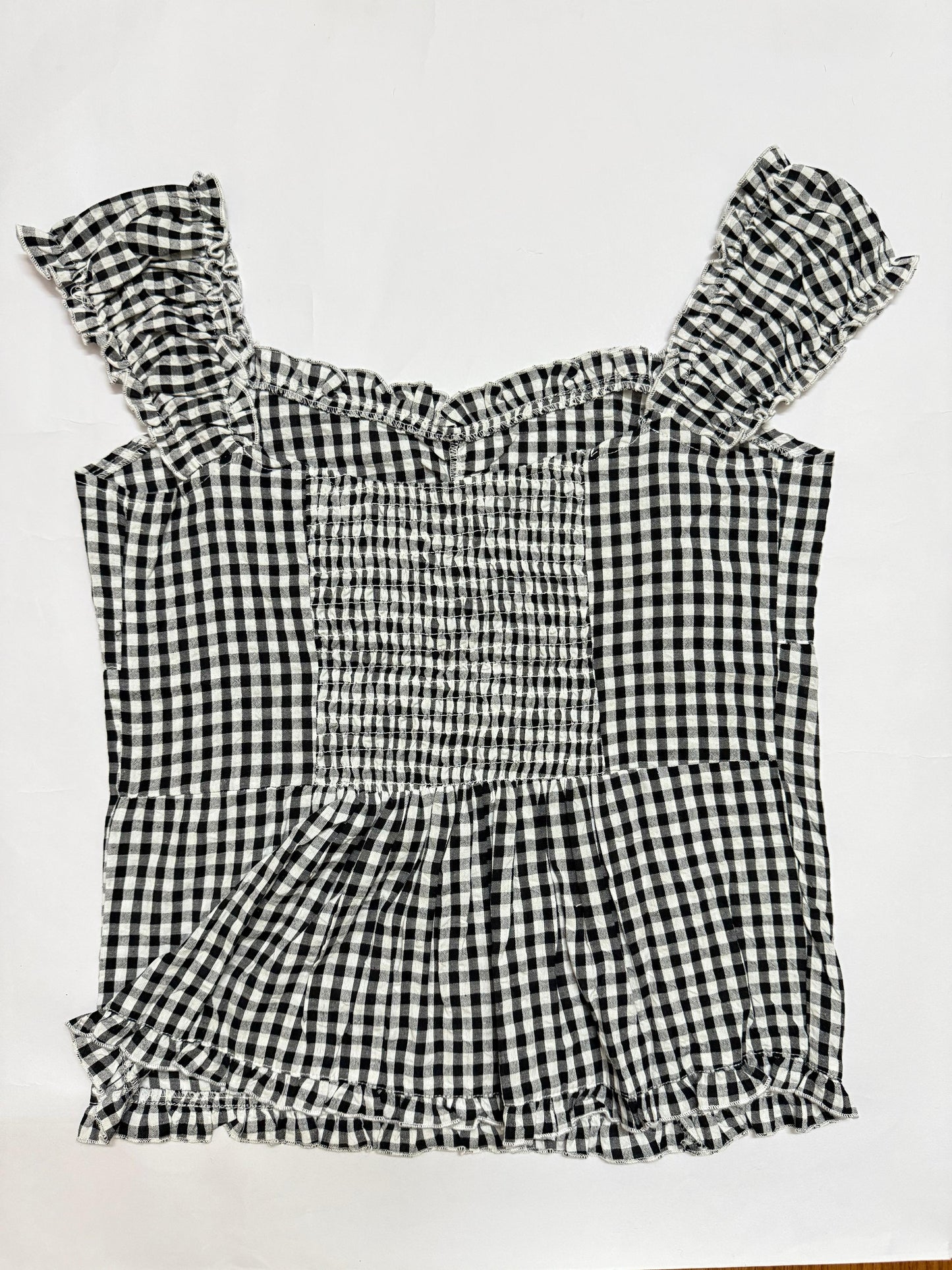 Check Black Crop Top