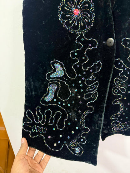Velvet Embroidered Vintage Vest