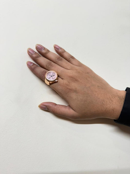 Golden with Peach Dial Watch ring