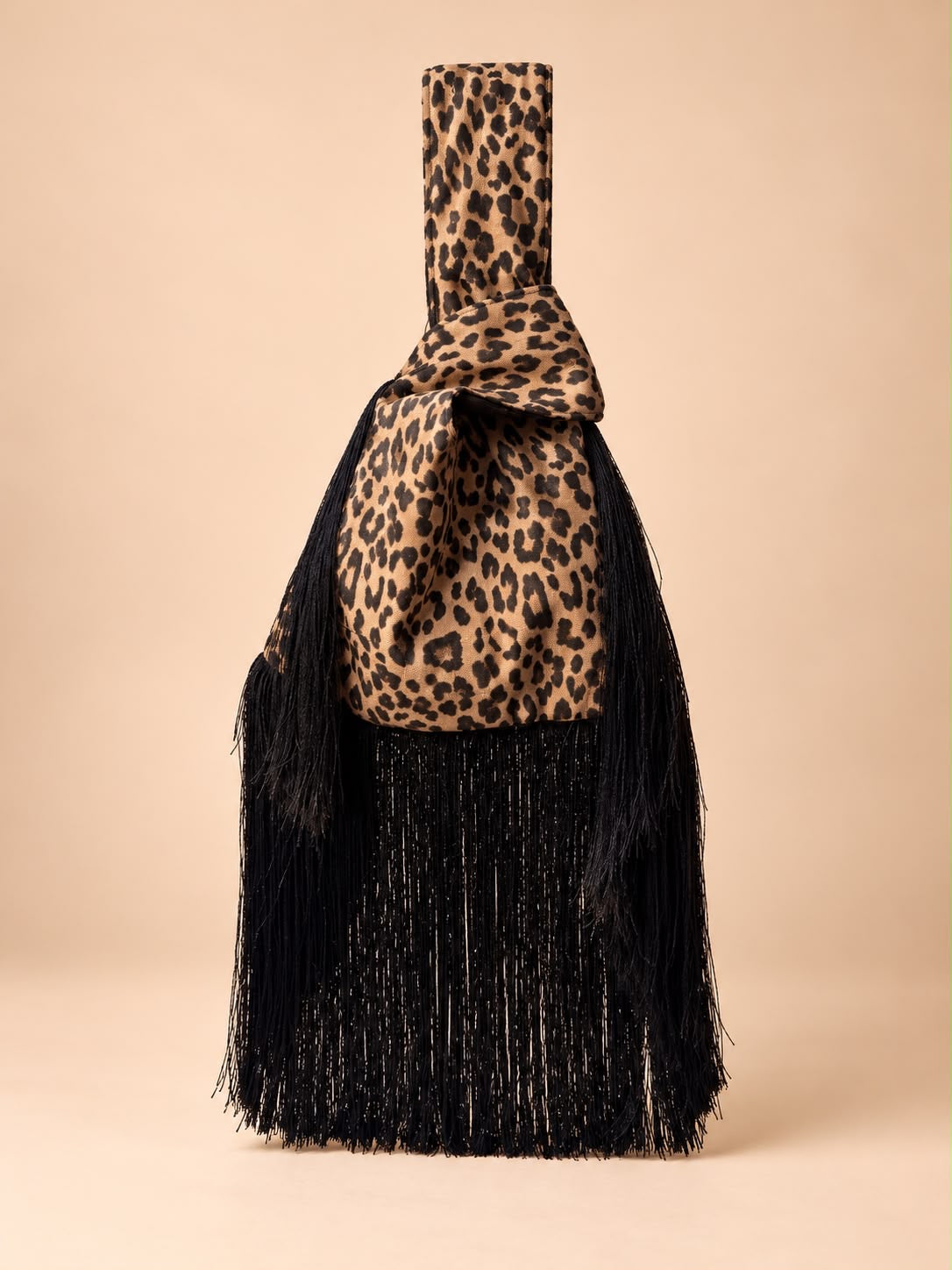 HANDMADE LEOPARD CHINESE KNOT BAG EXTRA FRINGE